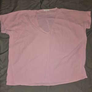 Reborn J Pink V-Neck Blouse